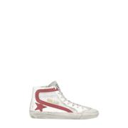 Witte Leren Sneakers met Iconische Ster Golden Goose , Multicolor , Da...