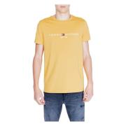 Logo Tee Heren Katoen Collectie Tommy Hilfiger , Yellow , Heren