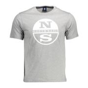 Grijze Katoenen T-shirt met Ronde Hals North Sails , Gray , Heren