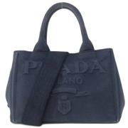 Pre-owned Canvas prada-bags Prada Vintage , Blue , Dames