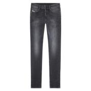 Donkergrijze Slim Fit Denim Jeans Diesel , Gray , Heren