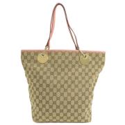 Pre-owned Canvas totes Gucci Vintage , Beige , Dames