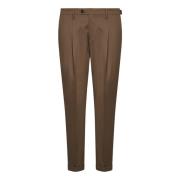 Slim-fit cognac wollen broek met verstellers Michael Coal , Brown , He...