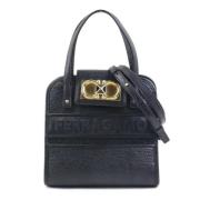 Pre-owned Fabric handbags Salvatore Ferragamo Pre-owned , Black , Dame...