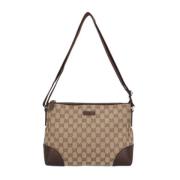 Pre-owned Canvas shoulder-bags Gucci Vintage , Beige , Dames