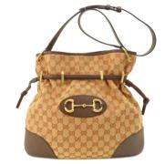 Pre-owned Canvas shoulder-bags Gucci Vintage , Beige , Dames