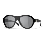 Stijlvolle zonnebril in kleur C888S6 Chanel , Black , Dames