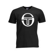 Zwart T-shirt met printlogo Sergio Tacchini , Black , Heren