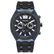 Blauwe Siliconen Quartz Herenhorloge Police , Blue , Heren