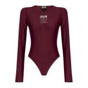 Bodysuit met logo Versace Jeans Couture , Purple , Dames