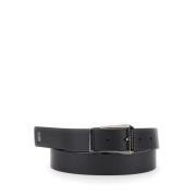 Zwarte Logo Gesp Riem Salvatore Ferragamo , Black , Heren