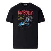 Diabolik Gedrukt Fade Geverfd T-shirt MC2 Saint Barth , Black , Heren