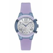 Blauw Dames Quartz Horloge Siliconen Band Guess , Blue , Dames