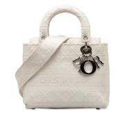 Pre-owned Canvas handbags Dior Vintage , White , Dames