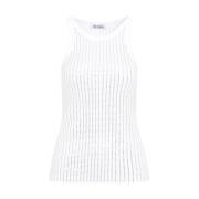 Kristal Rib Jersey Tank Top The Attico , White , Dames