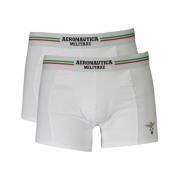 Witte Katoenen Boxershorts Bi-Pack Aeronautica Militare , White , Here...
