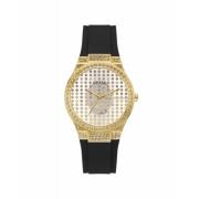 Gouden Dames Quartz Horloge Siliconen Band Guess , Yellow , Dames