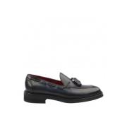 Leren Loafer met Kwastjes en Geweven Detail Barrett , Blue , Heren