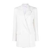 Witte Double-Breasted Peak-Lapel Jas P.a.r.o.s.h. , White , Dames
