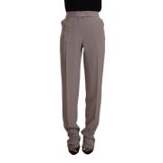 Elegante High-Waist Broek van Zijdeblend Armani , Gray , Dames