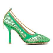 Groene Pumps met Kettingversiering Bottega Veneta , Green , Dames