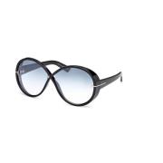 Blauwe Spiegel Zonnebril Edie-02 Ft1116 Tom Ford , Black , Unisex