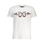 Gedrukt Logo Ronde Hals T-Shirt Cavalli Class , White , Heren