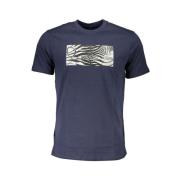 Gedrukt Ronde Hals T-Shirt Cavalli Class , Blue , Heren