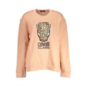 Elegant Roze Fleece Sweatshirt Cavalli Class , Pink , Dames