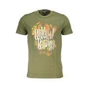 Print Logo Korte Mouw Tee Cavalli Class , Green , Heren