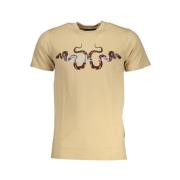 Print Logo Korte Mouw T-Shirt Cavalli Class , Beige , Heren