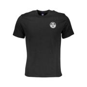 Zwart T-shirt met logo print North Sails , Black , Heren