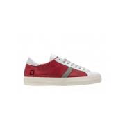 Rode leren lage sneakers D.a.t.e. , Red , Heren