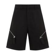 Zwarte Katoenen Shorts Rechte Zoom Jacquemus , Black , Heren