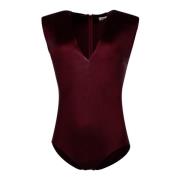 Latex V-Neck Sweater Bordeaux Blanca Vita , Red , Dames