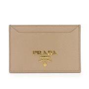 Pre-owned Leather wallets Prada Vintage , Beige , Dames