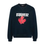 Stijlvolle Heren Sweatshirts Collectie Dsquared2 , Blue , Heren