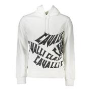 Heren Hoodie met Geborsteld Print Cavalli Class , White , Heren