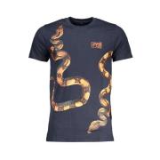 Print Logo Ronde Hals T-Shirt Cavalli Class , Blue , Heren