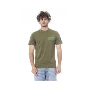 Logo Print Ronde Hals T-Shirt Cavalli Class , Green , Heren