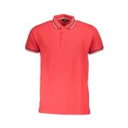 Rood Katoenen Poloshirt Geborduurd Logo Cavalli Class , Red , Heren