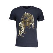 Print Logo Ronde Hals T-Shirt Cavalli Class , Blue , Heren