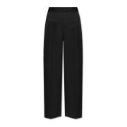 Wollen broek met vouw JW Anderson , Black , Dames