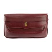 Pre-owned Leather clutches Cartier Vintage , Red , Dames