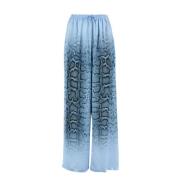 Python Print Zijden Twill Wijde Pijp Broek Ermanno Scervino , Blue , D...