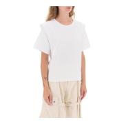 Katoenen T-shirt met Verlengde Schouders Isabel Marant , White , Dames