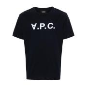 Midnight Blue Jersey Logo T-shirt A.p.c. , Black , Heren