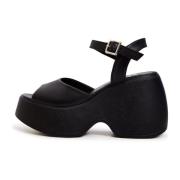 Elegante Plateau Sandalen - Zwart Cesare Gaspari , Black , Dames