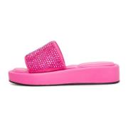 Fuchsia Jewel Platform Mule Cesare Gaspari , Pink , Dames