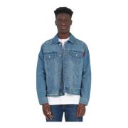 Denim jack met geborduurd logo John Richmond , Blue , Heren